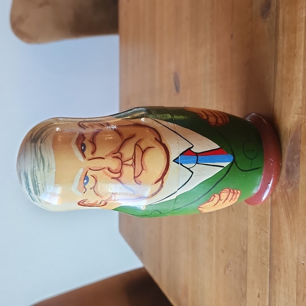 Matryoshka Nesting Doll Russian Soviet Leader Yeltzin 7.25" Handpainted/crafted